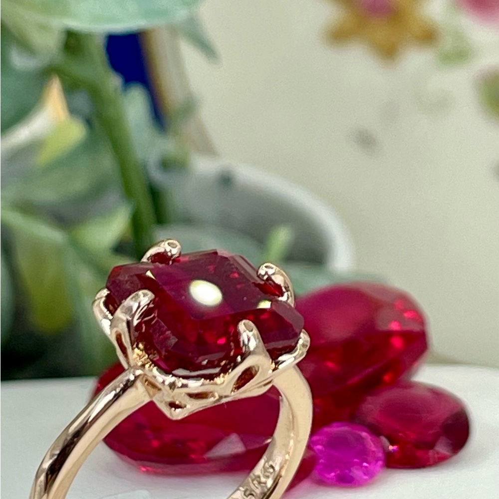 6ct Pigeon Ruby 14k Rolled Rose Gold Electroplated multiple sizes - Picture 4 of 16